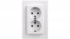 Gniazdo podwójne Asfora z/u SCHUKO 2P+Z białe (diy) z ramką EPH9901121